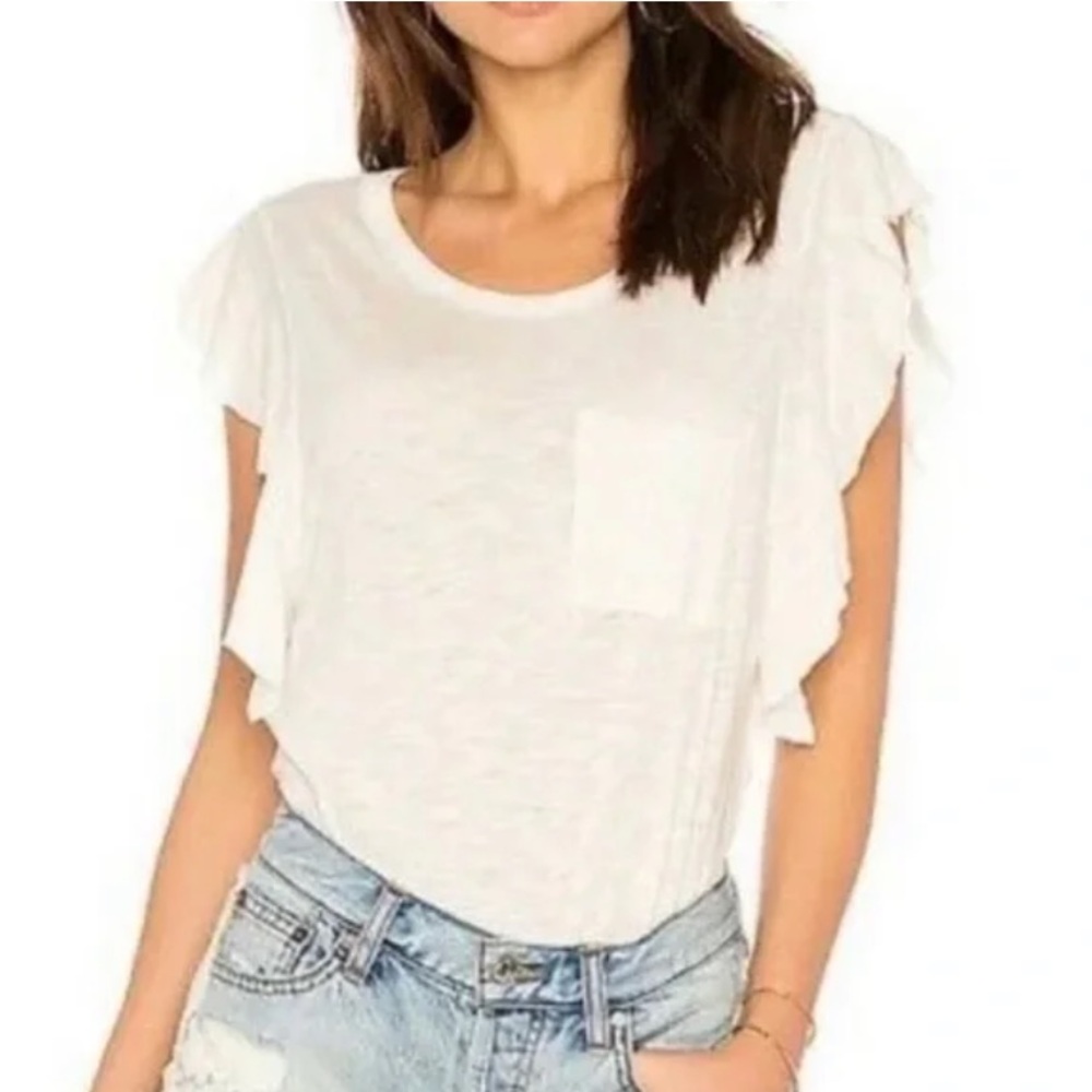 We the Free So Easy Ivory Cotton Modal Tee Size L
